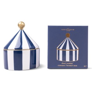 TBWC-1002EU Ceramic Trinket Box - Navy Stripe